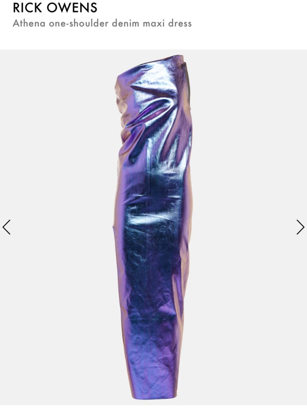 Rick Owens One-Shoulder Denim Maxi Dress